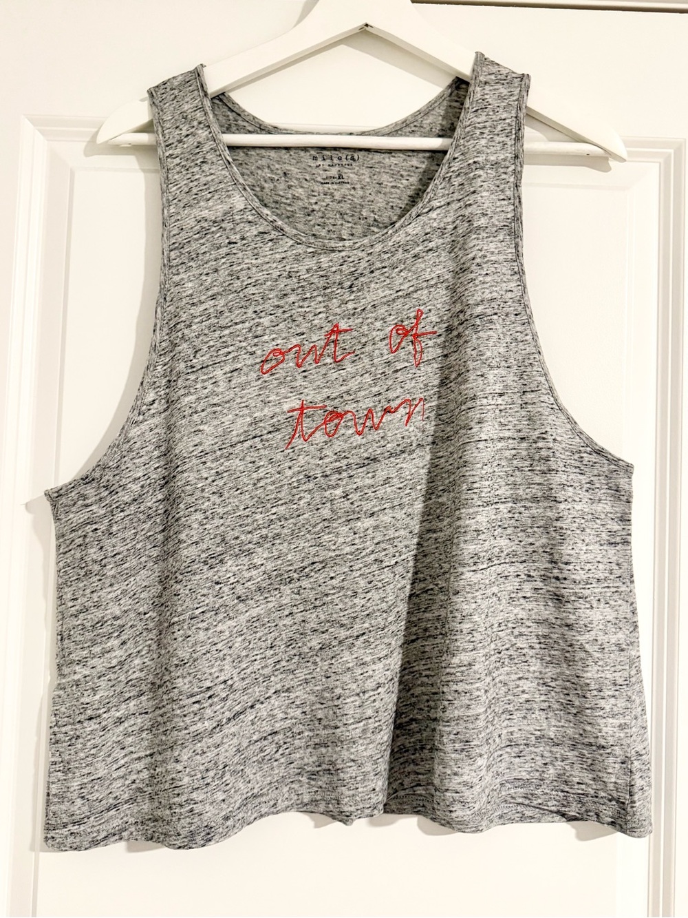 MOVING SALE | Women’s Madewell Embroidered “Out of Town” Racerback Tank Top, XL